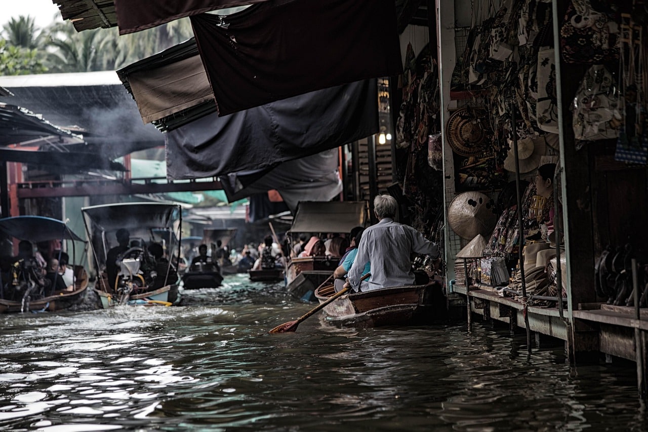 bangkok, river, market, nature, boats, floating market, water, floating, transport, travel, marketplace, scene, thailand, asia-5863391.jpg