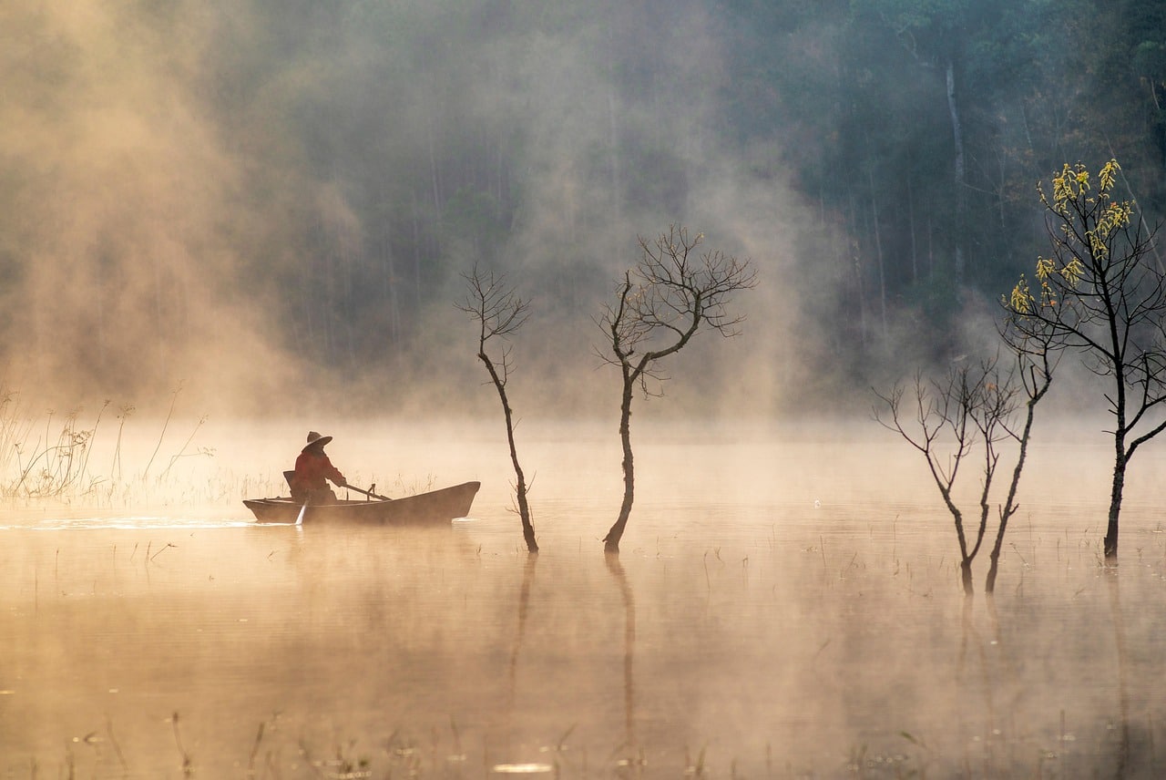 vietnam, fishing, fisherman, fog, mist, nature, landscape, water, lake, river-9025183.jpg